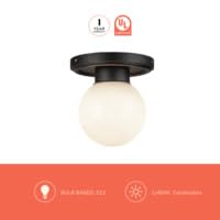 Alora Mood SF407306BGGO Fiore Semi Flush, 1-Light 1 Watts, Brushed Gold/Glossy Opal Glass
