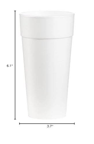 AMZ Empire 24 Oz Foam Cups With Lids, Insulated Foam Disposable White Coffee Cup With Cover Lid, Pack of 40 Sets For Hot or Cold Drink, 40/Case