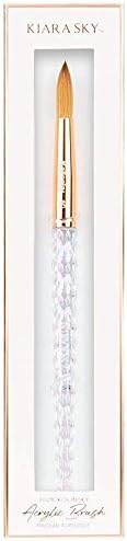 KIARA SKY Clear Crystal Acrylic Nail Brush - Professional Nail Tool - Nail Kolinsky Brush - 100% Kolinsky Hand Crafted Nail Tools - Long Lasting Nail Acrylic Brush, #10