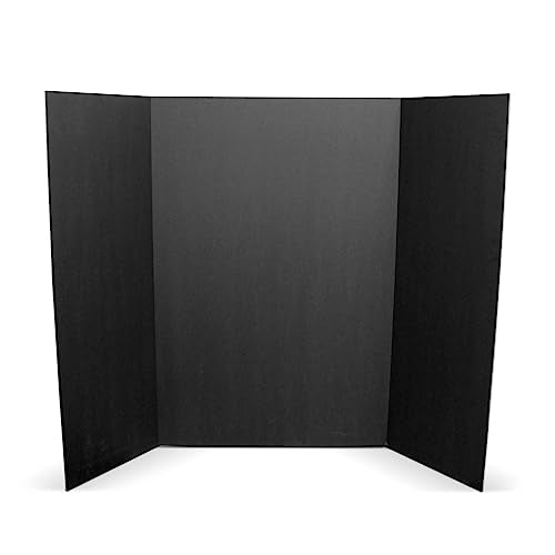 Flipside Products 36” x 48” Foam Project Boards for Presentations, Science Fair, School Projects, Event Displays and Trifold Picture Board - Total Black - 3 Pack
