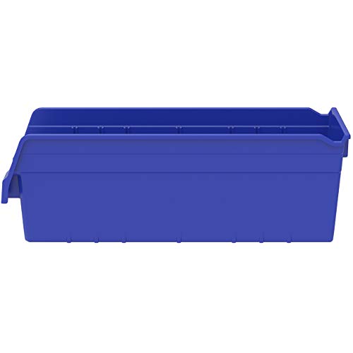 Akro-Mils 30098 ShelfMax Plastic Nesting Shelf Bin Box, 18-Inch Length x 6.75 Inch Width x 6-Inch Height, Blue (10-Pack)