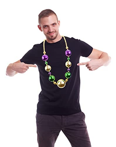 GiftExpress 6PC 44 Inch Jumbo Bead Necklace for Party Favors, Mardi Gras Festival, Parades