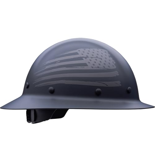 Dynamic WolfJaw Fiberglass Full Brim Hard Hat with Wheel Ratchet, 8 Point Suspension, ANSI/ISEA Z89.1 Type 1 Certified, Glass G Electrical Rating, Black (280-HP1481USA-11)