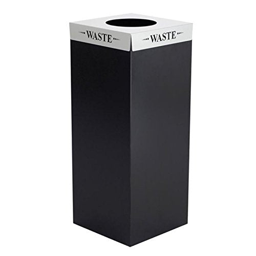 Safco 2990WA Square-Fecta Recycling Receptacle Lid, Waste (For Use with Public Square Base Sold Separately), Silver