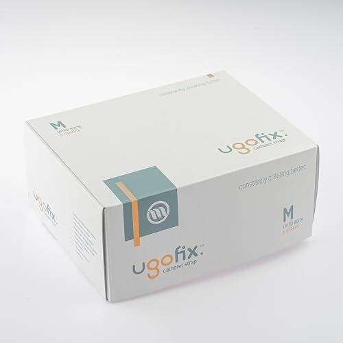 Ugo Fix Catheter Strap (x5) – Catheter Securement Retaining Strap/Catheter Holder, with Anti Slip and Irritation Silicone Grip and Free Laundry Bag (Pack of 5) (Medium)