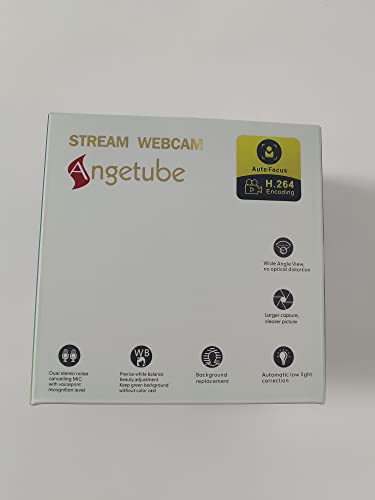 Angetube Streaming 1080P HD Webcam Built in Adjustable Ring Light and Mic. Advanced autofocus AF Web Camera for Google Meet Gamer Facebook YouTube Streamer