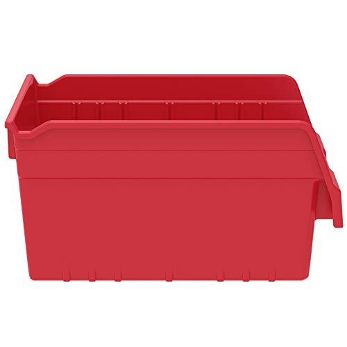 Akro-Mils 30080 Plastic Nesting ShelfMax Storage Bin Box, (12-Inch x 8-Inch x 6-Inch), Clear, (8-Pack)