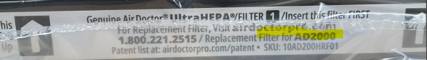AIRDOCTOR AD2000 Genuine Filter Replacement - One Year Combo Pack Includes: One (1) UltraHEPA & Two (2) Carbon/Gas Trap/VOC & Pre-Filters