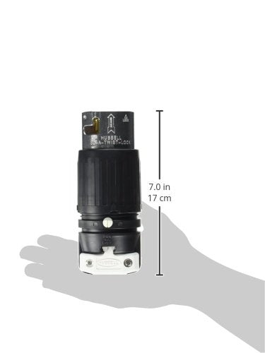 Hubbell CS6365C Locking Plug, 50 amp, 125/250V, 3 Pole and 4 Wire