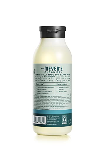 MRS. MEYER'S CLEAN DAY Moisturizing Body Wash for Women and Men, Biodegradable Shower Gel Formula Made with Essential Oils, Birchwood, 16 oz - Pack of 3