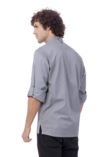 Chef Works Men's Hartford Chef Coat, Grey, X-Large