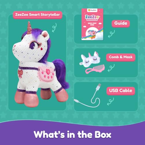 PlayShifu Singing & Talking Unicorn Friend for Ages 3+ - ZeeZee The Smart Storyteller | Soft and Cuddly Plush | Unlimited Content | Rhymes | Stories | Lullabies | Pretend Play