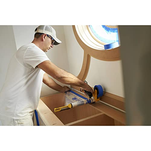 3M Hand Masker Advanced Masking Film, 8 Rolls, 48 in x 180 ft, Static Cling Keeps Film in Place, Prevents Liquids From Bleeding Through, Flake Resistant, For Indoors & Outdoors Use (AMF48-8C)