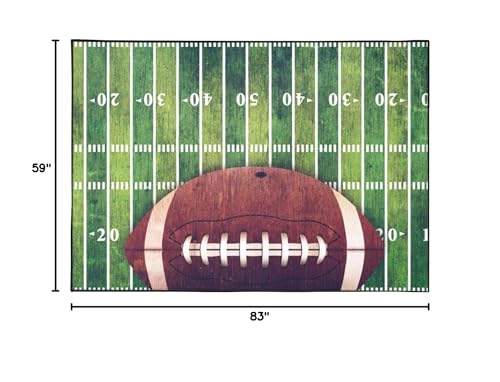Sports Area Rug Retro American Football Field and Rugby Floor Mat Non-Slip Rug for LivingRoom Dining Dorm Room Bedroom Home Decor Carpet 83X59inch