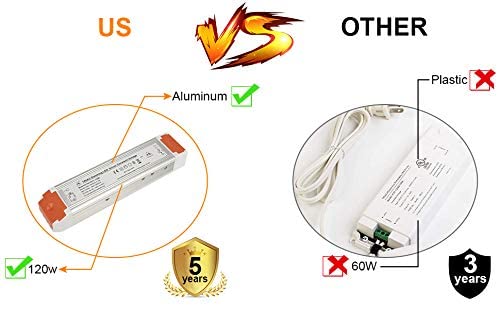 120 Watts 10A Dimmable LED Driver Dimming Power Supply 110V to 12V DC led Transformer dimmable (2 Pack)