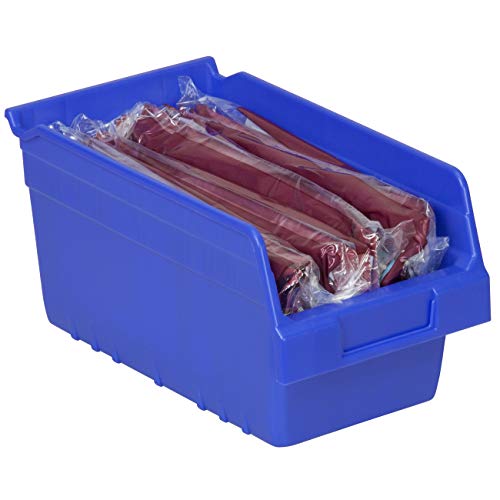 Akro-Mils 30090 Plastic Nesting ShelfMax Storage Bin Box, (12-Inch x 6-Inch x 6-Inch), Blue, (10-Pack)