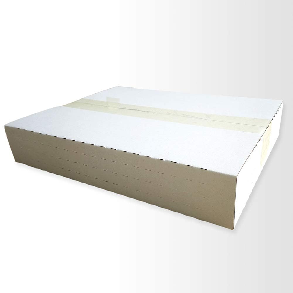 CH-BOX 50 Pack 11 1/8" x 8 5/8" x 2" Cardboard Easy-Fold Shipping Box Mailers, Letter-Size Height Adjustable for Comics Books Photos, White (EM1182)