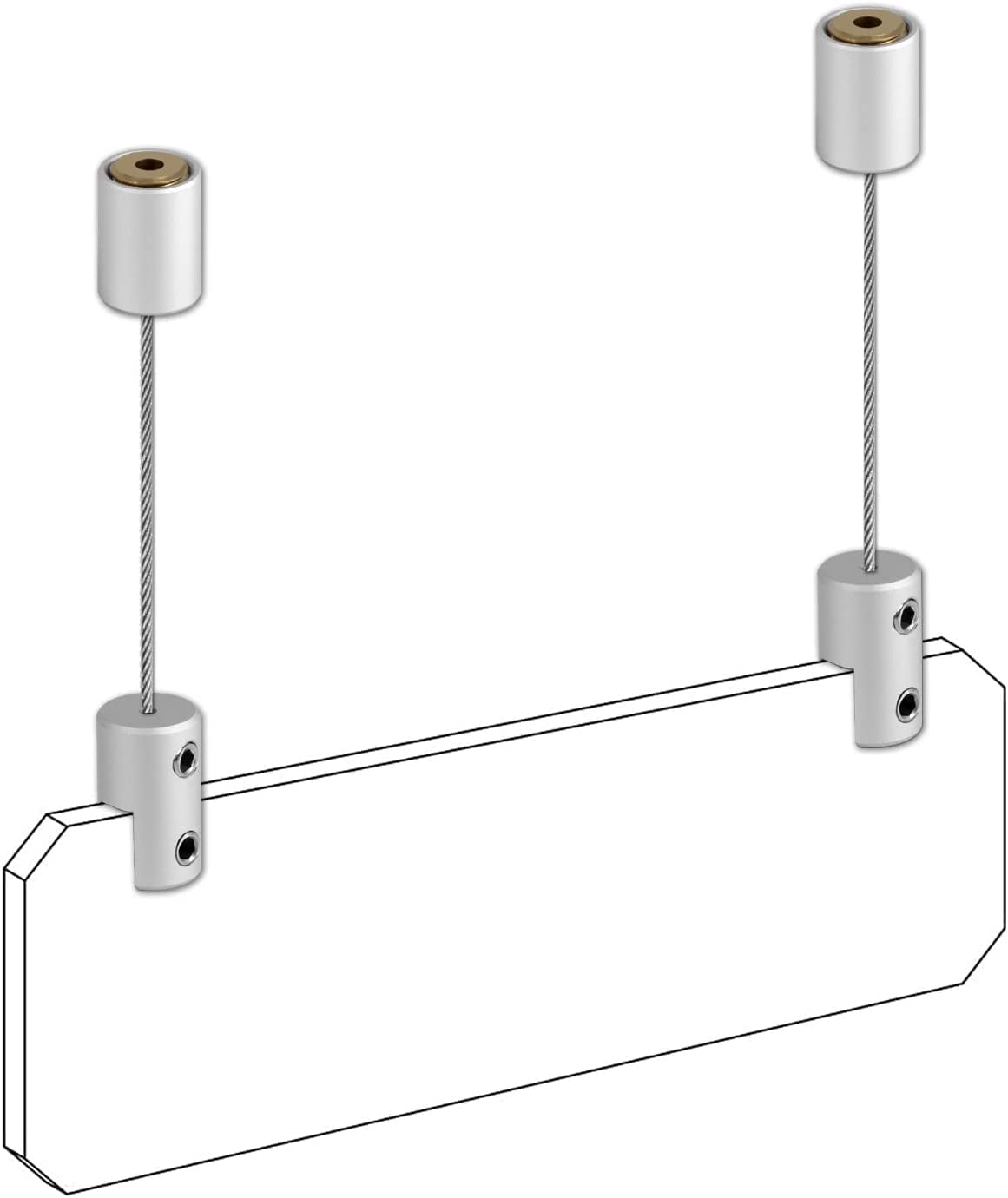 TUBYIC Ceiling Sign Hanger, Solid Aluminum Picture Hanging Hardware for Hanging Acrylic /Picture/Sign Board/Frame