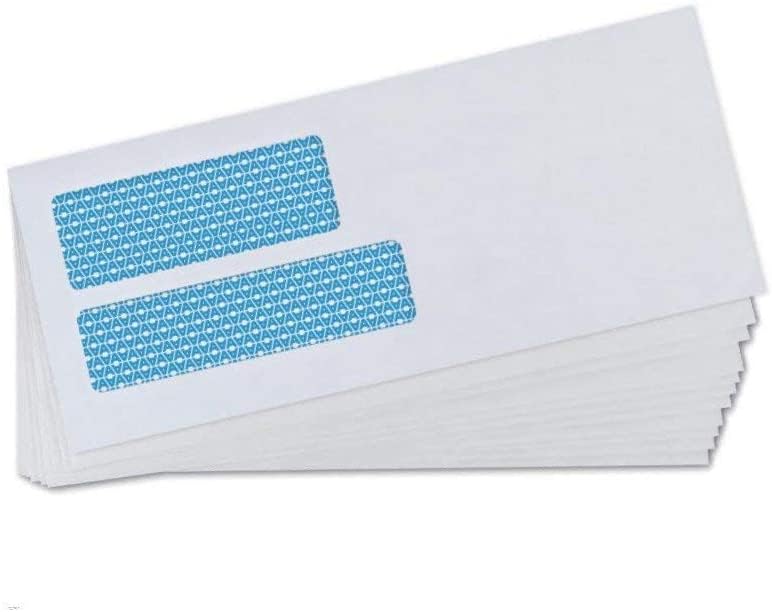 Aimoh #10 FLIP&SEAL Double Window Security Envelopes -500 Qty|for Invoices, Statements & Legal Documents, Self-Seal Adhesive Seal| Security Tinted| Size 4⅛X9½ |24LB| 500 Count(30110)