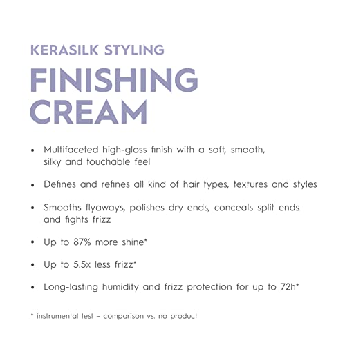 KERASILK Finishing Cream | Smooths Flyaways & Fights Frizz | Definition & Refinement | Provides Soft & Touchable Finish | 50ml