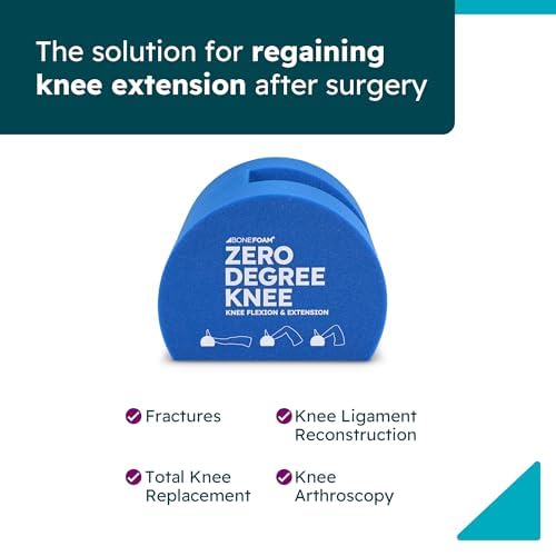 BoneFoam Zero Degree Knee for Rehabilitation After Knee Replacement, Fractures or Ligament Reconstruction; FSA/HSA Eligible Leg Rehab, Extension - Packaging May Vary