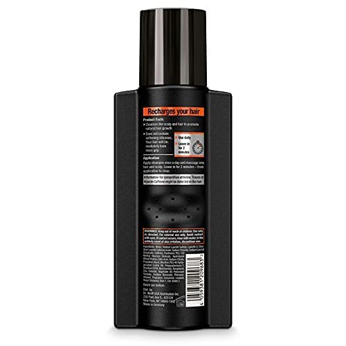 Alpecin Caffeine Shampoo C1 Black Edition, Men's Natural Hair Growth Shampoo for Thinning Hair with Niacin, Menthol, and Castor Oil, 8.45 fl. oz., Pack of 3
