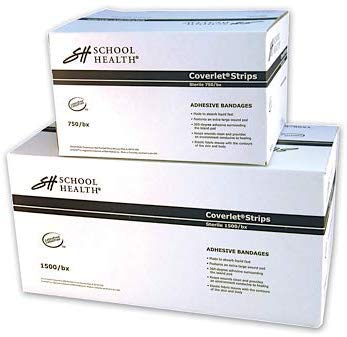 School Health - Adhesive Bandages, Comfortable Form-Fitting Protection & Wound Care for Cuts and Scrapes, Premium Adhesive Stays Secure with Movement, Loose Bulk Fabric Bandages - 3/4" x 3" 750/Box