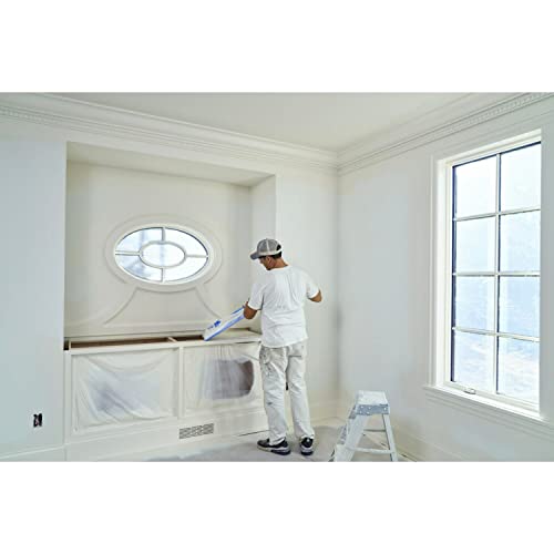 3M Hand Masker Advanced Masking Film, 8 Rolls, 48 in x 180 ft, Static Cling Keeps Film in Place, Prevents Liquids From Bleeding Through, Flake Resistant, For Indoors & Outdoors Use (AMF48-8C)