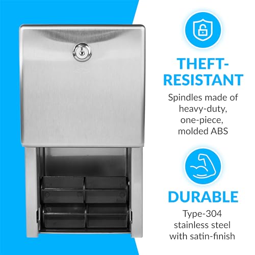 Bobrick Surface-Mounted Multi-Roll Toilet Paper Tissue Dispenser, Satin-Finish Stainless Steel (Model B-2888)
