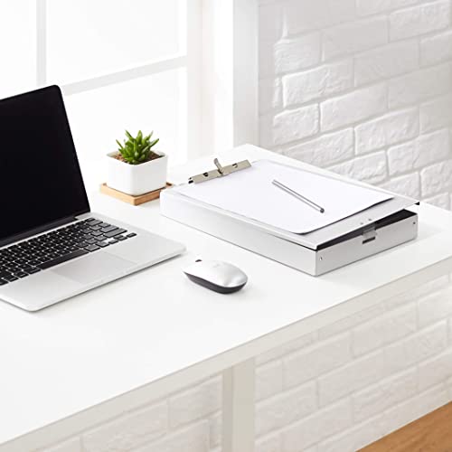 Amazon Basics Aluminum Storage Clipboard - 14" x 9", Two-Tier, Standard Clip, 8-Pack, Silver