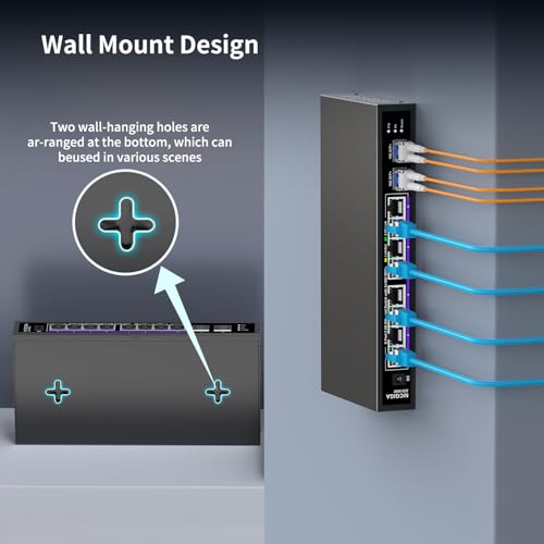 10 Port 2.5Gb Unmanaged Ethernet Switch with 8* 2.5G Base-T Ports + 2* 10G SFP+ Ports. NICGIGA 8 Port 2.5Gbps Network Switch for 2.5Gbps NAS/PC, WiFi6 Router, Wireless AP. Fanless Design.
