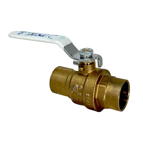 PROCURU 10-Pack 3/4-Inch Sweat (CxC) Heavy Duty Brass Ball Valve, Full Port, 600 WOG, Certified Safe (3BC075-10P)