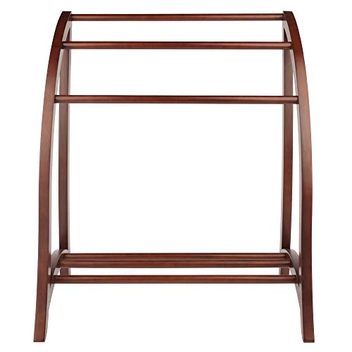 Winsome Wood Quilt Rack With 3 Rungs, Antique Walnut (94036)