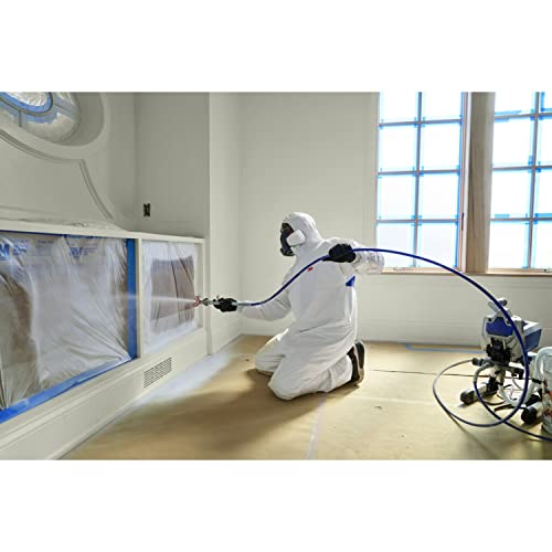3M Hand Masker Advanced Masking Film, 8 Rolls, 48 in x 180 ft, Static Cling Keeps Film in Place, Prevents Liquids From Bleeding Through, Flake Resistant, For Indoors & Outdoors Use (AMF48-8C)