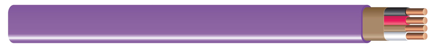 Southwire Romex SIMpull Residential Wire, 12 Gauge, 3 Conductor, 25 Ft, W/G NM-B Cable, Purple, 63947821