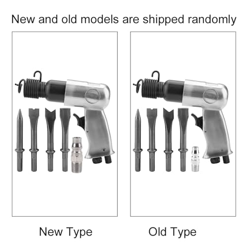 Air Hammer, Semme 4500 BPM Air Chisel with 4 Piece Chisel Punch Bits Tools, Industrial Handle Straight Type Pneumatic Hammer Tool, for General Cutting, Drilling, Rusting Removal, and Scraping