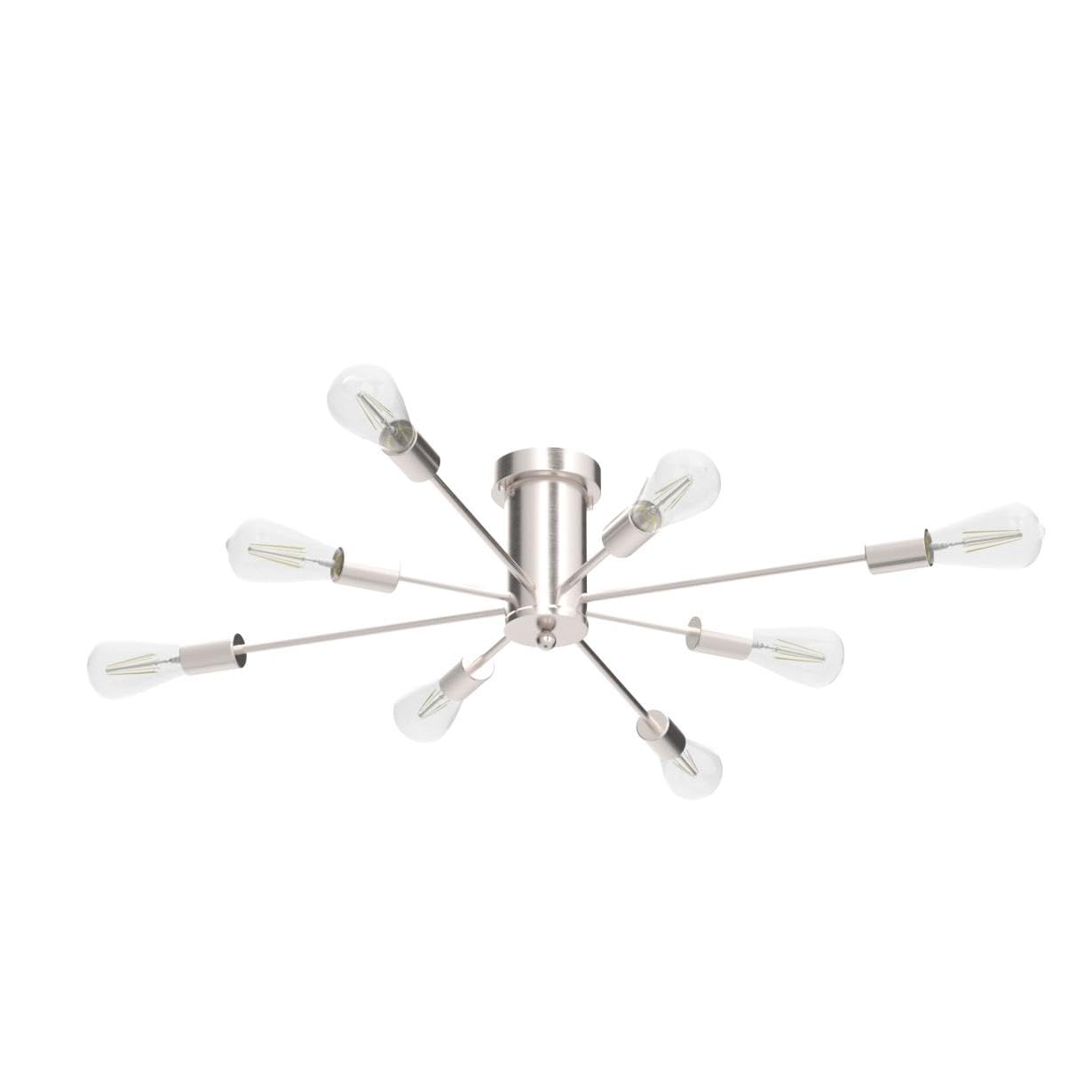 ANKYLHUA Modern Chandelier Ceiling Light Fixture Sputnik Chandeliers Silver Farmhouse Chandelier Over Table 8-Light Flush Mount Ceiling Light Fixture for Dining Room, Living Room, Bedroom, Kitchen