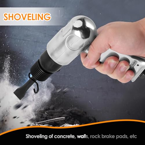 Air Hammer, Semme 4500 BPM Air Chisel with 4 Piece Chisel Punch Bits Tools, Industrial Handle Straight Type Pneumatic Hammer Tool, for General Cutting, Drilling, Rusting Removal, and Scraping