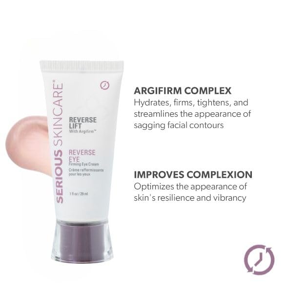 Serious Skincare - Reverse Lift Eye Cream Moisturizer with Peptides - Skin Firming Wrinkle Formula - Temporarily Lift & Firm Eye Lids and Eye Area – Women, Men - 1 Fl. Oz.