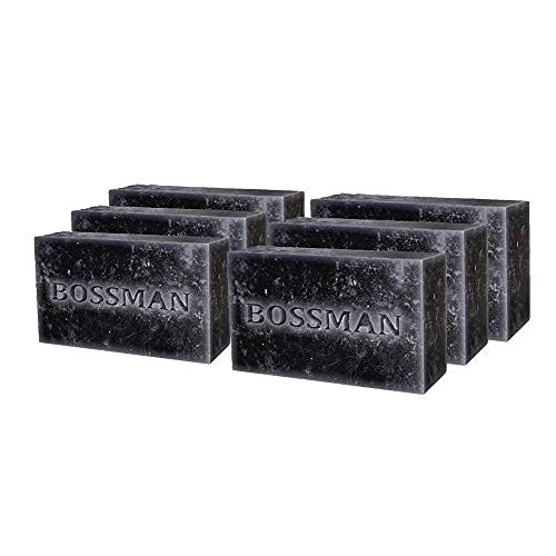 Bossman 6 Pack Men’s Bar Soap 4-in-1 – All Natural Organic Beard Wash, Shampoo, Body Wash, Shaving and Bath Soap - Essential Beard Care, Scent – Lavender and Patchouli