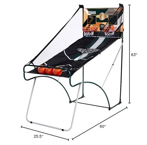 Lancaster Sports EZ Fold Basketball Arcade Game, Indoor 2 Player Dual Hoop Shot Challenge