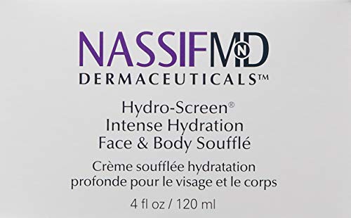 NASSIF MD Hydro-Screen Face And Body Souffle, Hydrating Skin Moisturizer, Hyaluronic Acid, Omega 3, Anti Aging, Even Skin Tone, 4 Fl Oz