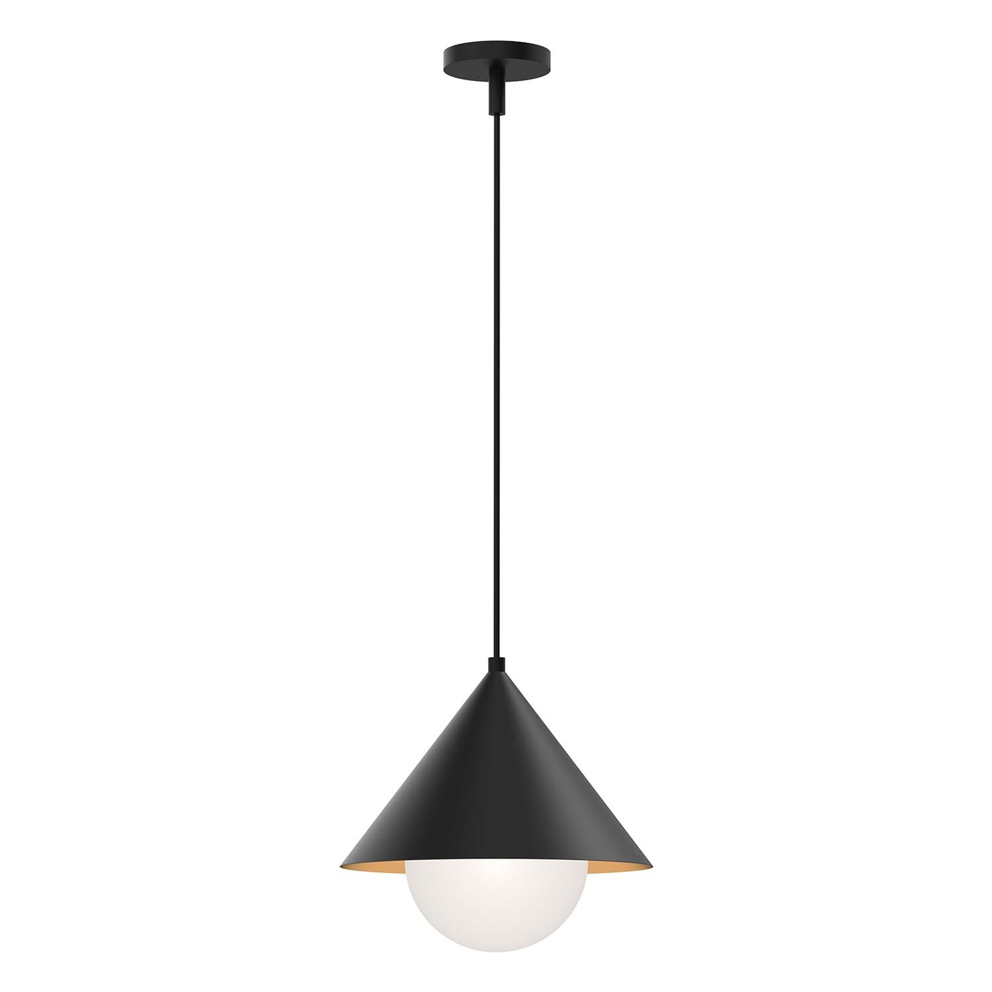 Alora Mood PD485214MBOP Remy Pendant, Matte Black/Opal Glass