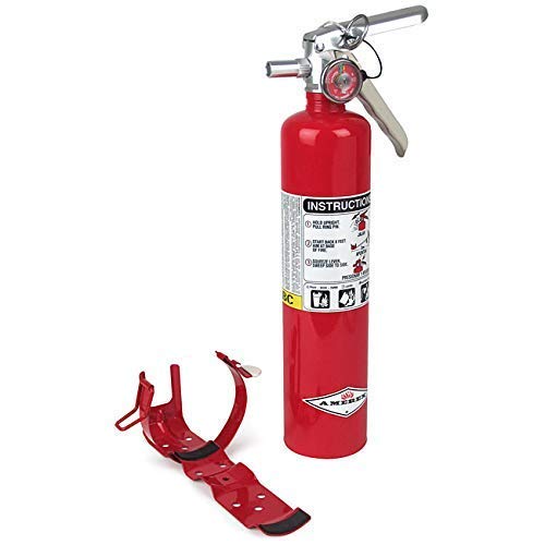 Amerex B417T ABC Dry Chemical Fire Extinguisher – 2.5 lb Rechargeable All-Purpose Extinguisher – Durable Aluminum Valve with Wall Bracket – Ideal for Home, Office, Auto & Garage Use