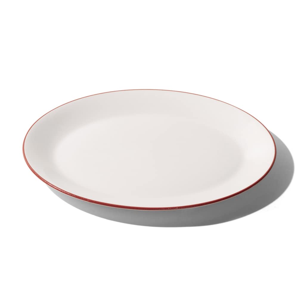 Made In Cookware - Serving Platter - White With Red Rim - Porcelain England