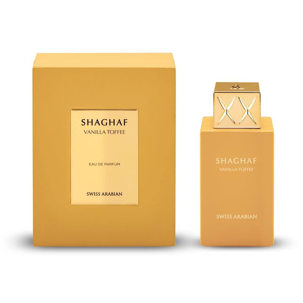 Swiss Arabian Shaghaf Vanilla Toffee - Arabian Perfume for Men and Women - Unisex Eau de Parfum - Dubai Long Lasting Perfume - Travel Size - 2.5 oz