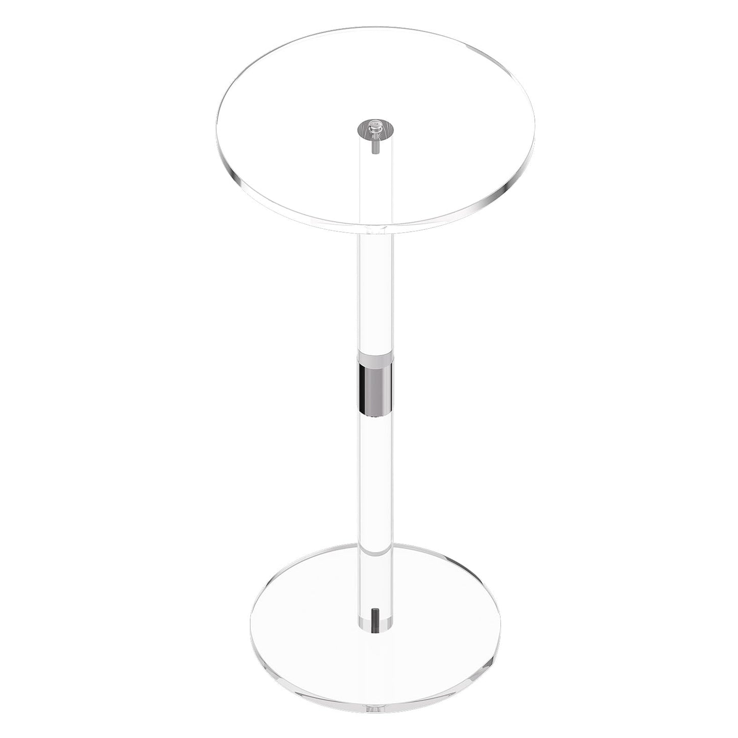VEVOR Acrylic Drink Table, Small Round Side Table with Solid Post, Modern Clear End Table Transparent Cake Desk for Coffee, Cocktail, Dessert, Snack, Living Room, Bedroom, Bathroom, Easy Assembly