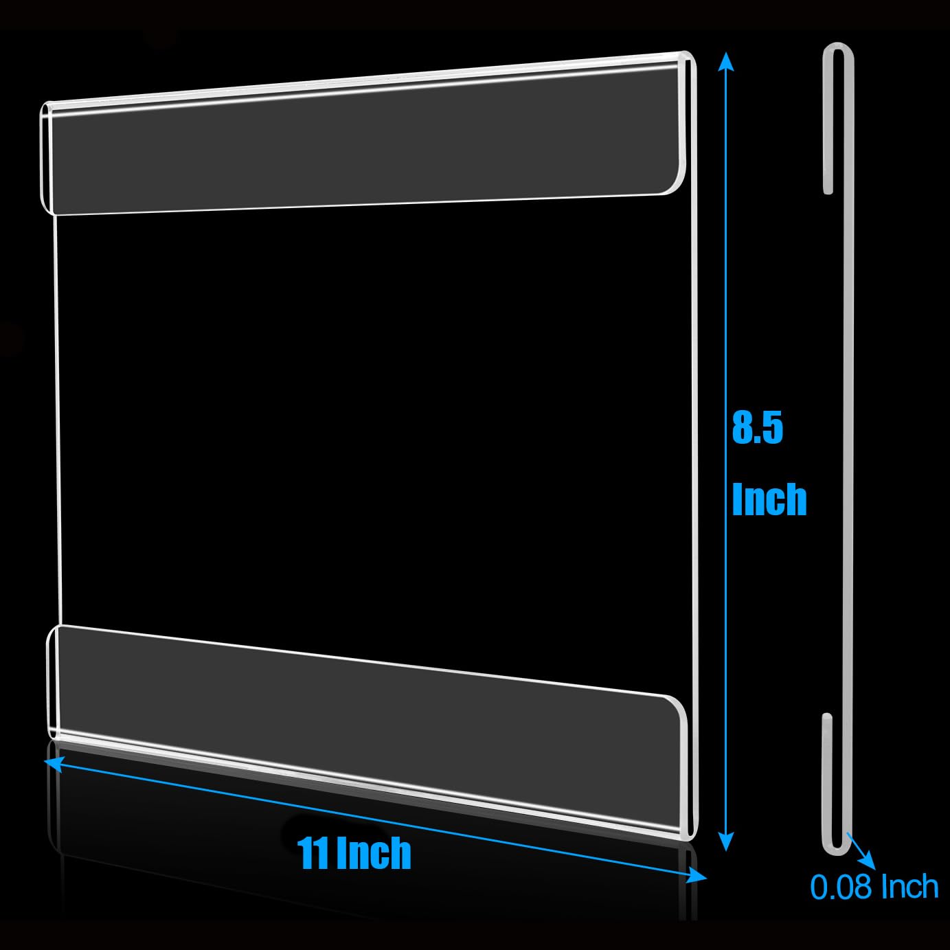 15 Pcs 8.5"×11 Acrylic Sign Holder Wall Mount, Horizontal, No Drilling Clear Wall Frame, Door Sign Holder with Adhesive Tape, for Offices Shop, Promotions, Homes Restaurants, Photo, Picture, Events, Meeting