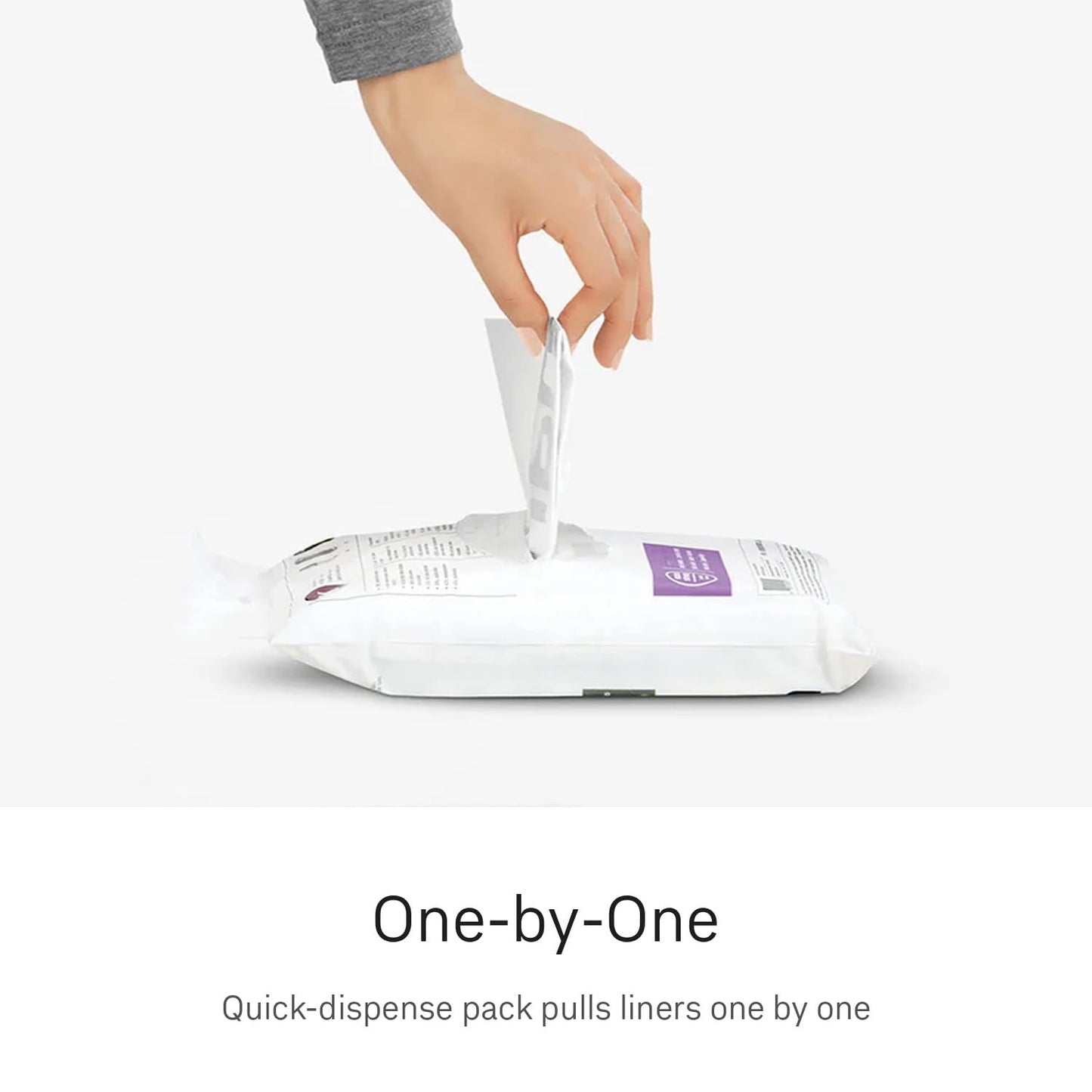 simplehuman Code R 200 Count Custom Fit Liners, Drawstring Kitchen Trash Bags, One-by-One Mess-Free Dispense, Extra Thick & Double Seamed, 50% PCR Plastic, 9-10 Liter / 2.6 Gallon, White
