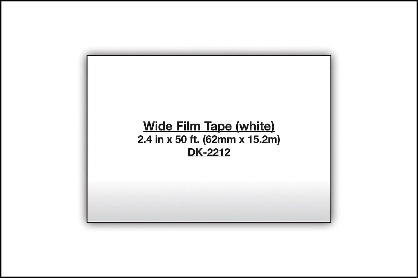Brother Genuine DK-2212 Continuous Length Black on White Film Tape for Brother QL Label Printers, 2.4" x 50' (62mm x 15.2M), 1 Roll per Box, DK2212,Black/White